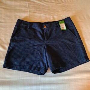 New Lilly Pulitzer Women's The Callahan Short Size 12 Navy Blue Textured NWT $74